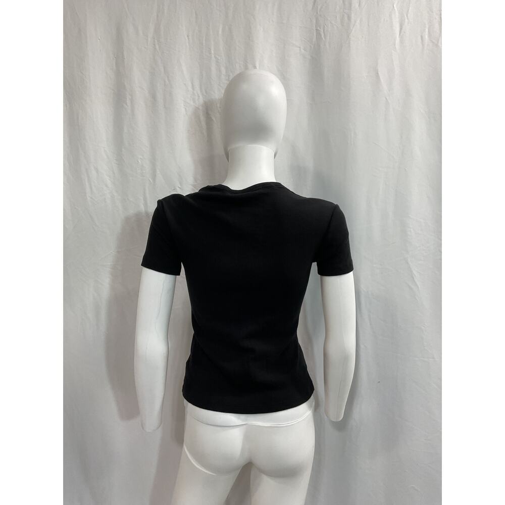 Off-White 'Basic' Black Ribbed Logo Tee Size 40 - image 3